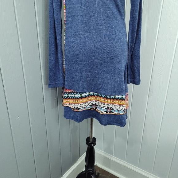 Moka Sport Women's Size Small Multi Media Patchwork Long Sleeve Sweater Dress - Picture 9 of 14